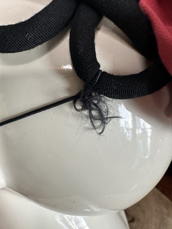 Fascinator Hat Red Rose & Black Knot Detail Vintage 50s main image 4